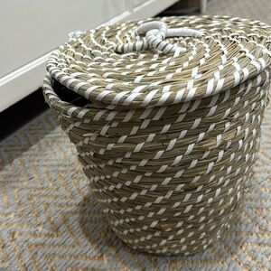 Woven covered basket